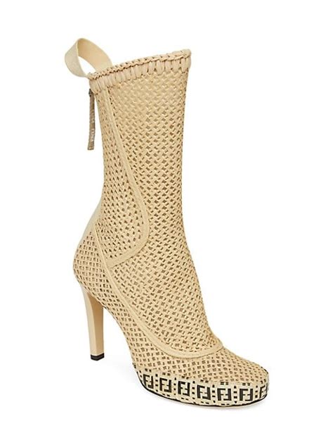 Shop Fendi Woven Raffia Mid